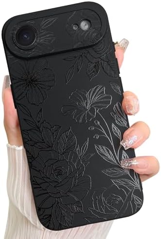LSL Case for iPhone 13 Blue Floral Flower Pattern Print Design Soft TPU Full Camera Lens Anti Drop Anti Scratch Shockproof Protective Slim Cover for Women Girls