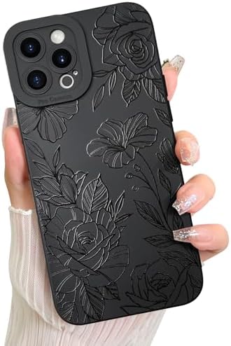 LSL Case for iPhone 13 Blue Floral Flower Pattern Print Design Soft TPU Full Camera Lens Anti Drop Anti Scratch Shockproof Protective Slim Cover for Women Girls
