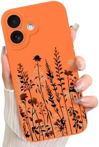 LSL Case for iPhone 13 Blue Floral Flower Pattern Print Design Soft TPU Full Camera Lens Anti Drop Anti Scratch Shockproof Protective Slim Cover for Women Girls