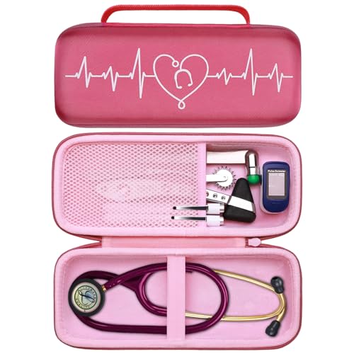 LTGEM Stethoscope Case for 3M Littmann Cardiology III II IV 3M Littmann Master Cardiology/MDF MDOne Stainless Steel Stethoscope Nurse Accessories and Medical Equipment  Purple Outside Purple Inside