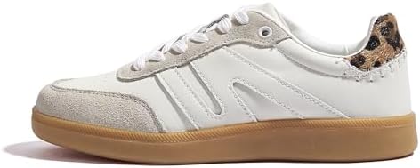 LUCKY STEP Women Classic Retro Gum Sole Fashion Sneakers Casual Tennis Skate Shoe Genuine Leather Walking Footwear Anti Slip Trainers