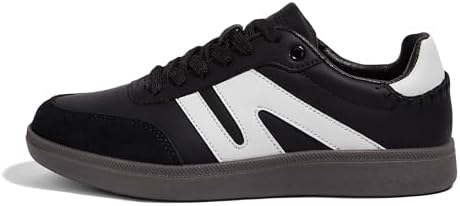 LUCKY STEP Women Classic Retro Gum Sole Fashion Sneakers Casual Tennis Skate Shoe Genuine Leather Walking Footwear Anti Slip Trainers