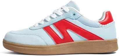 LUCKY STEP Women Classic Retro Gum Sole Fashion Sneakers Casual Tennis Skate Shoe Genuine Leather Walking Footwear Anti Slip Trainers