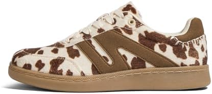 LUCKY STEP Women Classic Retro Gum Sole Fashion Sneakers Casual Tennis Skate Shoe Genuine Leather Walking Footwear Anti Slip Trainers