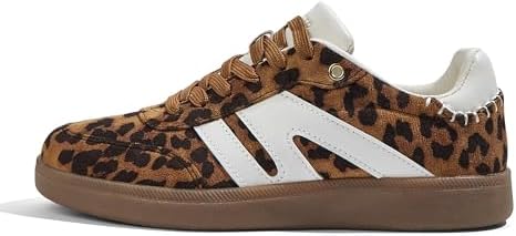 LUCKY STEP Women Classic Retro Gum Sole Fashion Sneakers Casual Tennis Skate Shoe Genuine Leather Walking Footwear Anti Slip Trainers