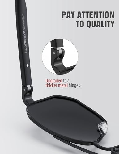 LUENX Aviator Sunglasses for Men Square Polarized Polygon Lens   UV 400 Protection with Accessories 61MM Driving Outdoor