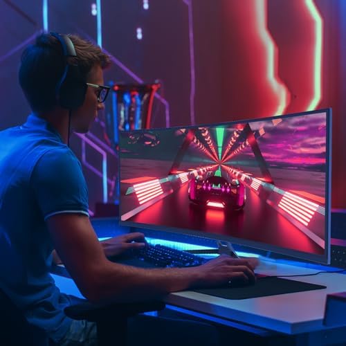 LXZ 34 Inch Gaming Monitor 1500R  3440   1440p 165hz Frameless Display 100  sRGB  Wide Viewing Angle  Display Port HDMI   Black