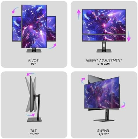 LXZ 34 Inch Gaming Monitor 1500R  3440   1440p 165hz Frameless Display 100  sRGB  Wide Viewing Angle  Display Port HDMI   Black