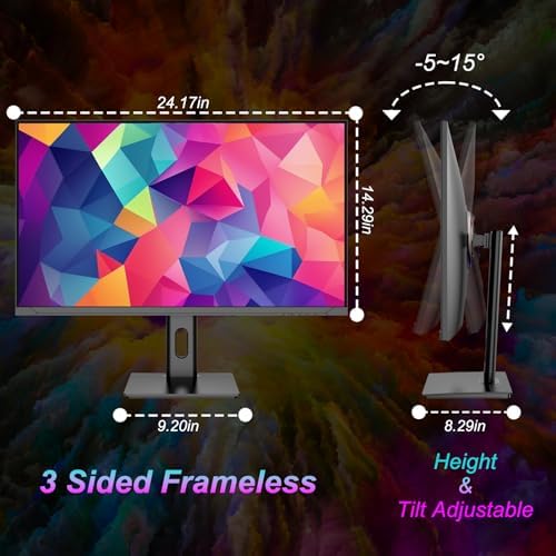 LXZ 34 Inch Gaming Monitor 1500R  3440   1440p 165hz Frameless Display 100  sRGB  Wide Viewing Angle  Display Port HDMI   Black