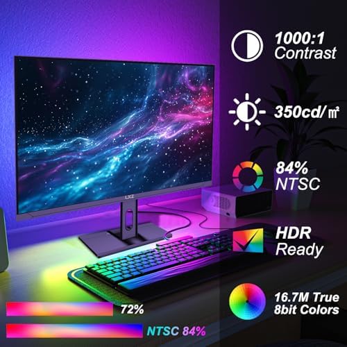 LXZ 34 Inch Gaming Monitor 1500R  3440   1440p 165hz Frameless Display 100  sRGB  Wide Viewing Angle  Display Port HDMI   Black