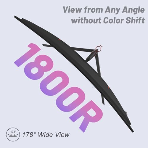 LXZ 34 Inch Gaming Monitor 1500R  3440   1440p 165hz Frameless Display 100  sRGB  Wide Viewing Angle  Display Port HDMI   Black