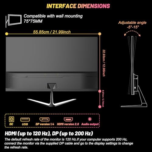 LXZ 34 Inch Gaming Monitor 1500R  3440   1440p 165hz Frameless Display 100  sRGB  Wide Viewing Angle  Display Port HDMI   Black