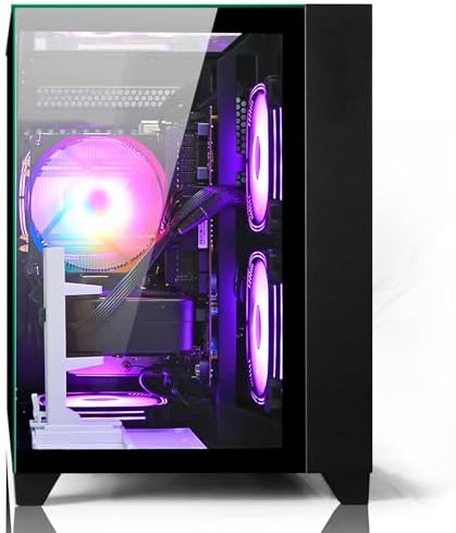 LXZ Gaming PC Desktop Ryzen 7 8700F   32GB DDR5 RAM   GeForce RTX 5060 8GB   High Performance Gaming & Design Computer  Black Tower PC