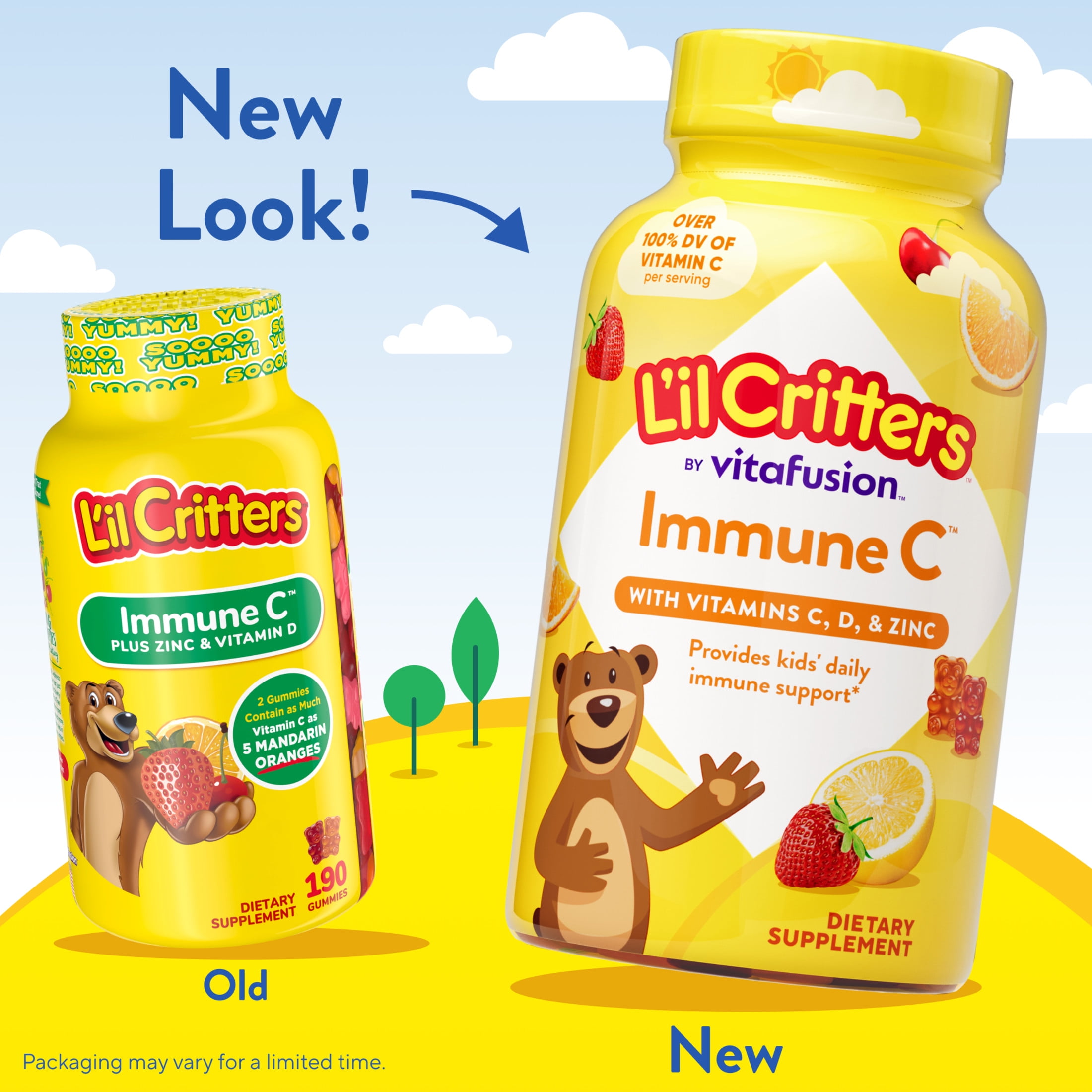 L'il Critters Immune C Suplemento Vitamínico Gomoso para Niños, Sabor a Fruta, 190 Unidades