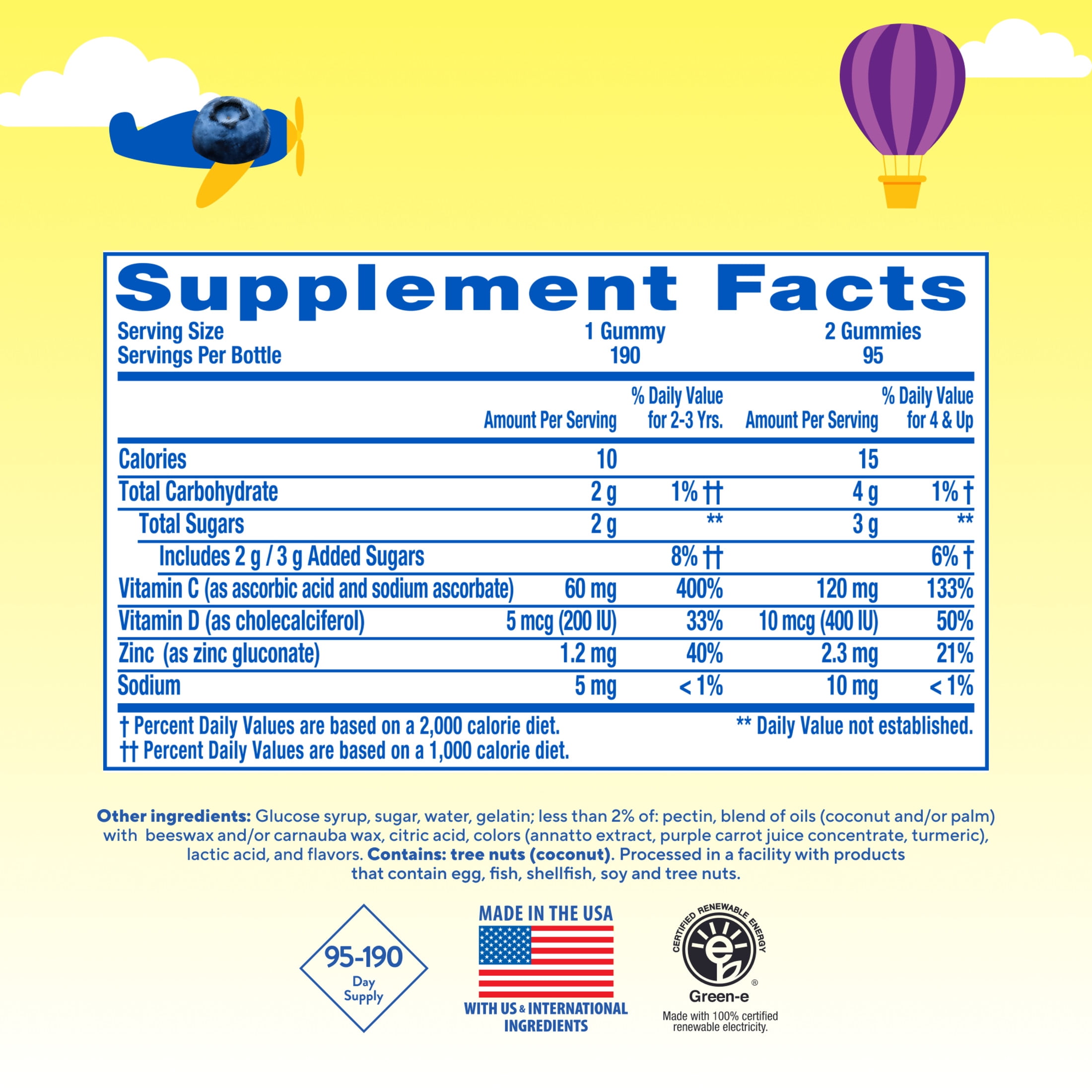 L'il Critters Immune C Suplemento Vitamínico Gomoso para Niños, Sabor a Fruta, 190 Unidades
