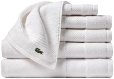 Lacoste Heritage 100  Supima Cotton Bath Towel  Aloe  30 x 54   Highly Absorbent & Quick Drying  Premium Super Soft Bath Towel  Bathroom Essential  Gift for All Occasions  Machine Washable