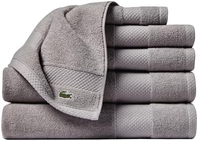 Lacoste Heritage 100  Supima Cotton Bath Towel  Aloe  30 x 54   Highly Absorbent & Quick Drying  Premium Super Soft Bath Towel  Bathroom Essential  Gift for All Occasions  Machine Washable