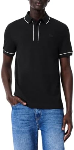 Talla L, Lacoste Mens Paris Short Sleeve Regular Fit Contrast Collar & Sleeves Polo