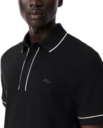 Talla L, Lacoste Mens Paris Short Sleeve Regular Fit Contrast Collar & Sleeves Polo