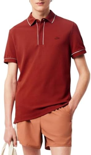 Talla L, Lacoste Mens Paris Short Sleeve Regular Fit Contrast Collar & Sleeves Polo