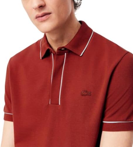 Talla L, Lacoste Mens Paris Short Sleeve Regular Fit Contrast Collar & Sleeves Polo