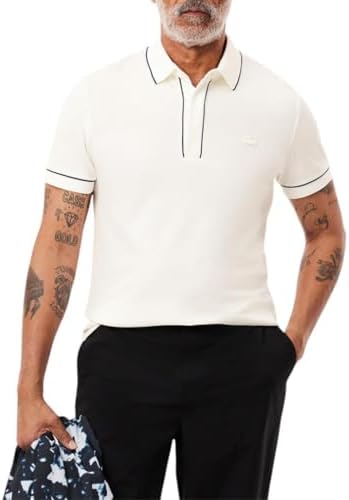 Talla L, Lacoste Mens Paris Short Sleeve Regular Fit Contrast Collar & Sleeves Polo
