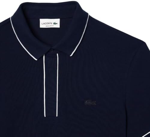 Talla L, Lacoste Mens Paris Short Sleeve Regular Fit Contrast Collar & Sleeves Polo