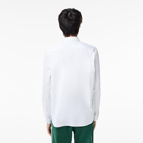 Lacoste Mens Regular Fit Cotton Shirt  White  Medium