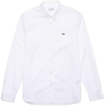 Lacoste Mens Regular Fit Cotton Shirt  White  Medium