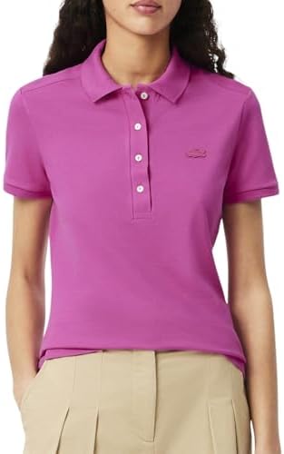 Talla 10, Lacoste Womens Short Sleeve Slim Fit Stretch Pique Polo Shirt
