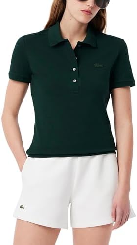Talla 10, Lacoste Womens Short Sleeve Slim Fit Stretch Pique Polo Shirt