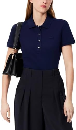 Talla 10, Lacoste Womens Short Sleeve Slim Fit Stretch Pique Polo Shirt
