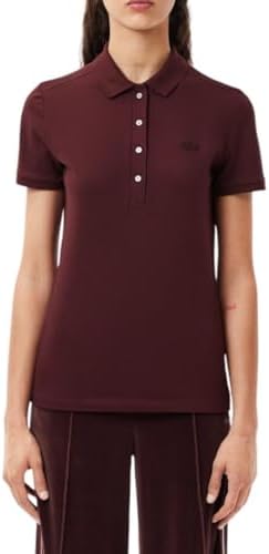 Talla 10, Lacoste Womens Short Sleeve Slim Fit Stretch Pique Polo Shirt