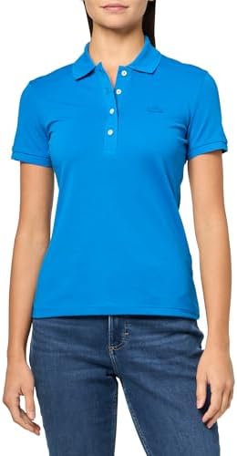 Talla 10, Lacoste Womens Short Sleeve Slim Fit Stretch Pique Polo Shirt
