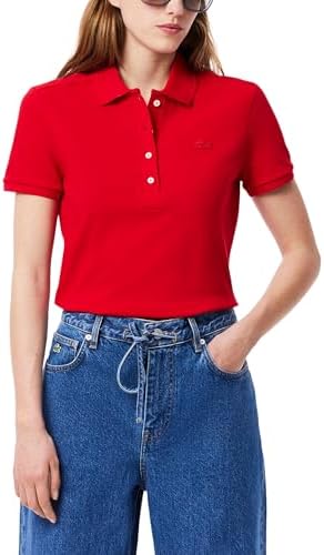 Talla 10, Lacoste Womens Short Sleeve Slim Fit Stretch Pique Polo Shirt