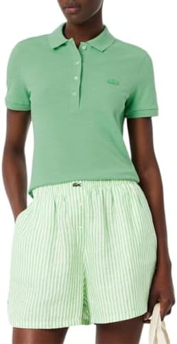 Talla 10, Lacoste Womens Short Sleeve Slim Fit Stretch Pique Polo Shirt
