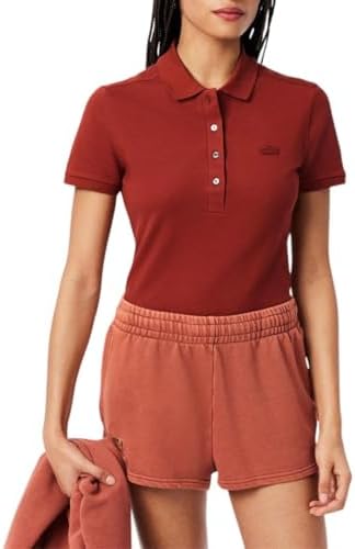 Talla 10, Lacoste Womens Short Sleeve Slim Fit Stretch Pique Polo Shirt