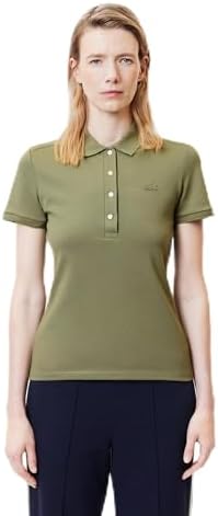 Talla 10, Lacoste Womens Short Sleeve Slim Fit Stretch Pique Polo Shirt