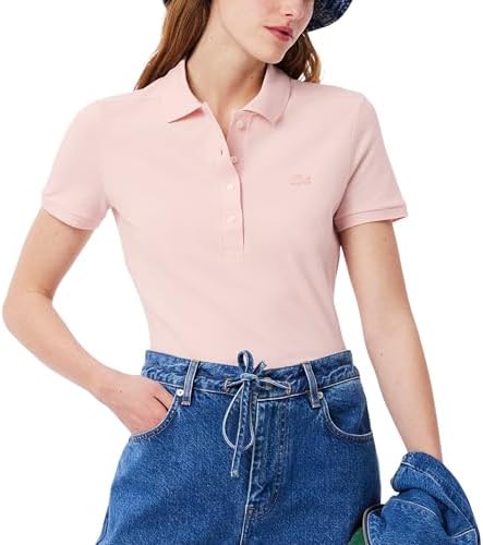 Talla 10, Lacoste Womens Short Sleeve Slim Fit Stretch Pique Polo Shirt