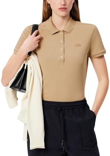 Talla 10, Lacoste Womens Short Sleeve Slim Fit Stretch Pique Polo Shirt
