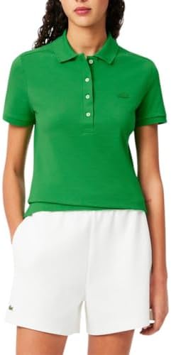 Talla 10, Lacoste Womens Short Sleeve Slim Fit Stretch Pique Polo Shirt