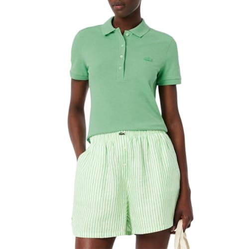 Talla 10, Lacoste Womens Short Sleeve Slim Fit Stretch Pique Polo Shirt