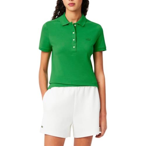 Talla 10, Lacoste Womens Short Sleeve Slim Fit Stretch Pique Polo Shirt