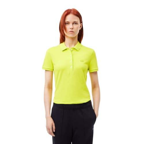 Talla 10, Lacoste Womens Short Sleeve Slim Fit Stretch Pique Polo Shirt