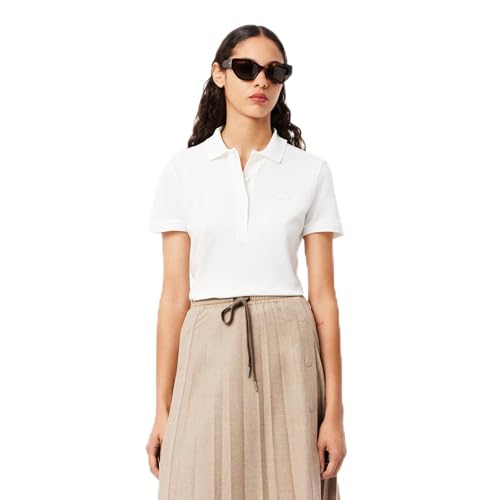 Talla 10, Lacoste Womens Short Sleeve Slim Fit Stretch Pique Polo Shirt