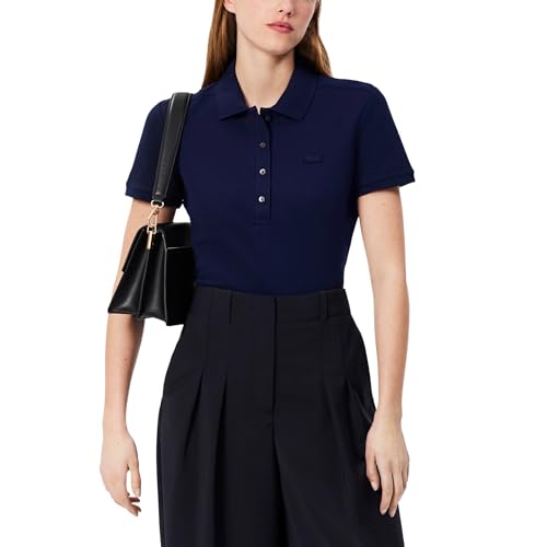 Talla 10, Lacoste Womens Short Sleeve Slim Fit Stretch Pique Polo Shirt