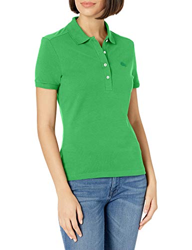 Talla 10, Lacoste Womens Short Sleeve Slim Fit Stretch Pique Polo Shirt