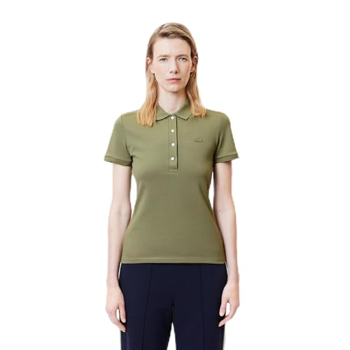 Talla 10, Lacoste Womens Short Sleeve Slim Fit Stretch Pique Polo Shirt