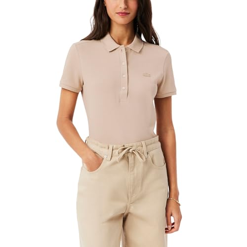 Talla 10, Lacoste Womens Short Sleeve Slim Fit Stretch Pique Polo Shirt