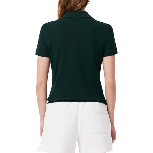 Talla 10 - Lacoste Womens Short Sleeve Slim Fit Stretch Pique Polo Shirt